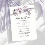 Blommigten elegant Lila Winter Spara datumet Inbju<br><div class="desc">Blommigt för Lila Vinter Spara datum Matchningssamling för inbjudan i Niche- och Nest-elegant. Konstruktion: https://www.etsy.com/shop/SmallHouseBigPony</div>