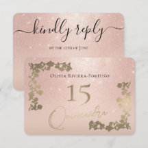 Blommigten elegant Ro Glitter Chic Quinceanera