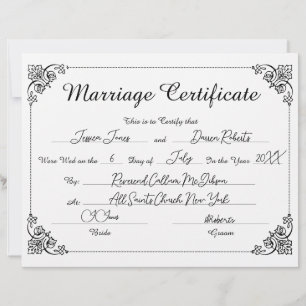 Blommigten elegant Skript Fyllt certifikat Gifterm