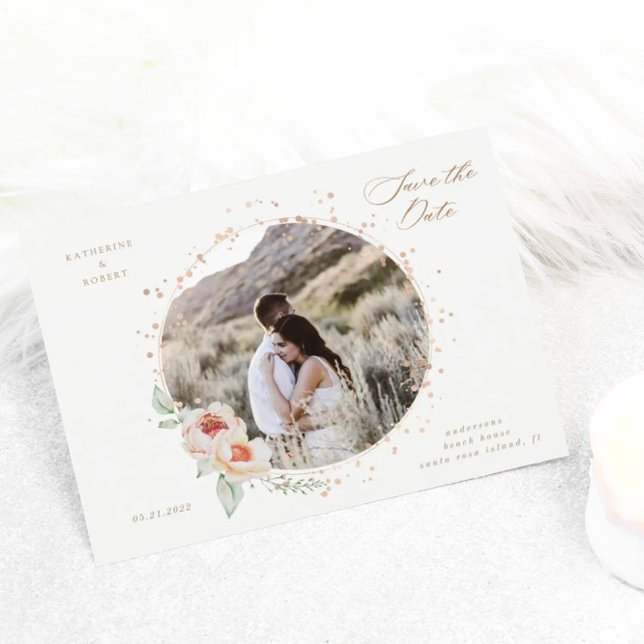 blommigten elegant sommarträdgård spara datumet vykort (Skapare uppladdad)