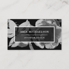 Blommigten elegant, svartvitt visitkort