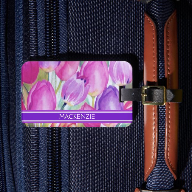 Blommigten elegant vattenfärg bagagebricka (Framsida Insitu 4)