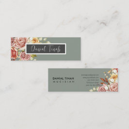 Blommigten elegant vattenfärg mini visitkort