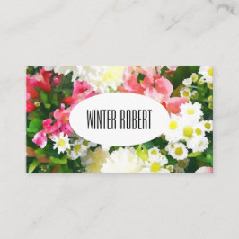 blommigten elegant vattenfärg visitkort