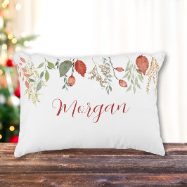 Blommigten elegant vattenfärgsvinter prydnadskudde