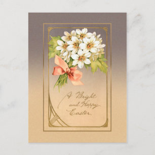 Blommigten elegant vid Art nouveau vid Påsk Vykort
