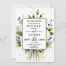 Blommigten elegant Vit vattenfärg