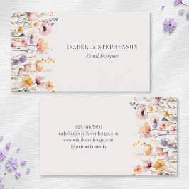 Blommigten elegant Watercolor Wildblomma Visitkort