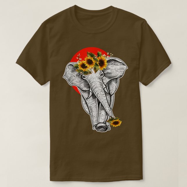 Blommigten Elephant Aesthetic Graphic T Shirt (Design framsida)