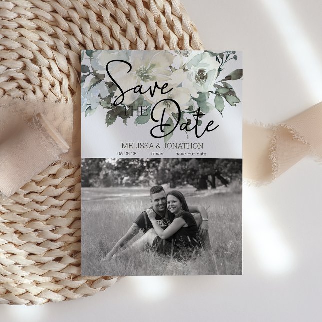 Blommigten Elfenbensvit vattenfärg Spara datum Spara Datumet (Skapare uppladdad)