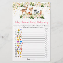 Blommigten Emoji Pictionary Shower Game (bilduppta