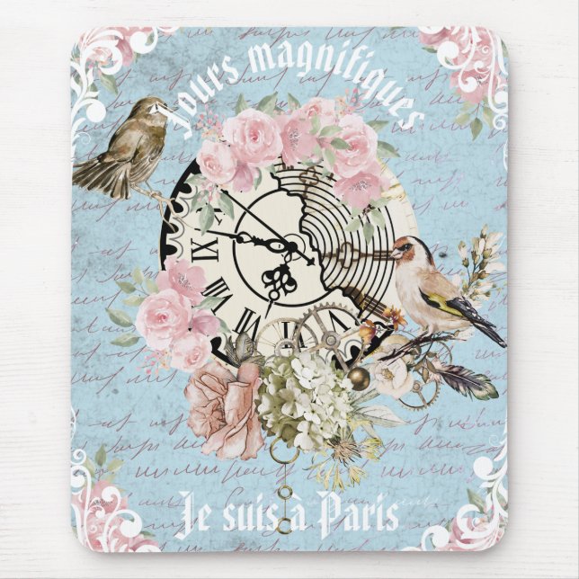 Blommigten Ephemera-vintage Musmatta (Framsidan)