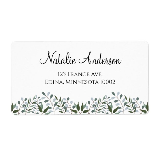 Blommigten Eucalyptus Greenery Fraktsedel (Framsidan)