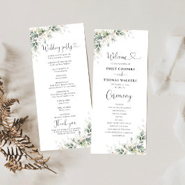 Blommigten Eucalyptus Guld Greenery Bröllopsprogra Program