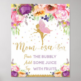 Blommigten Fairy Baby Shower Mimosa Pub Sign Flick Poster