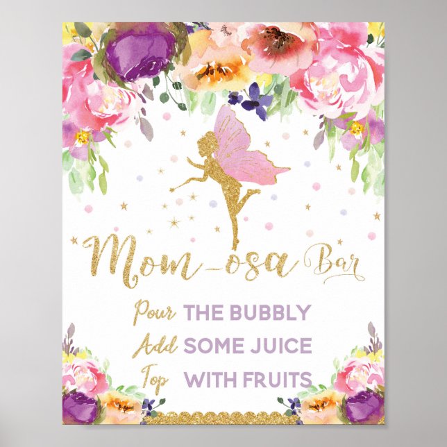 Blommigten Fairy Baby Shower Mimosa Pub Sign Flick Poster (Framsidan)