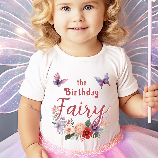 Blommigten Fairy Flicka Butterfly från födelsedage T Shirt (The Birthday Fairy Guest of Honor Party T-Shirt)