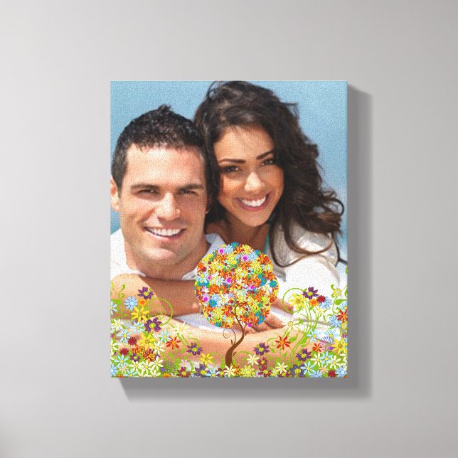 Blommigten Fairy Tale Träd Canvastryck (Framsida)