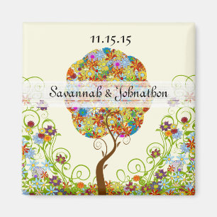 Blommigten Fairy Tale Träd Magnet