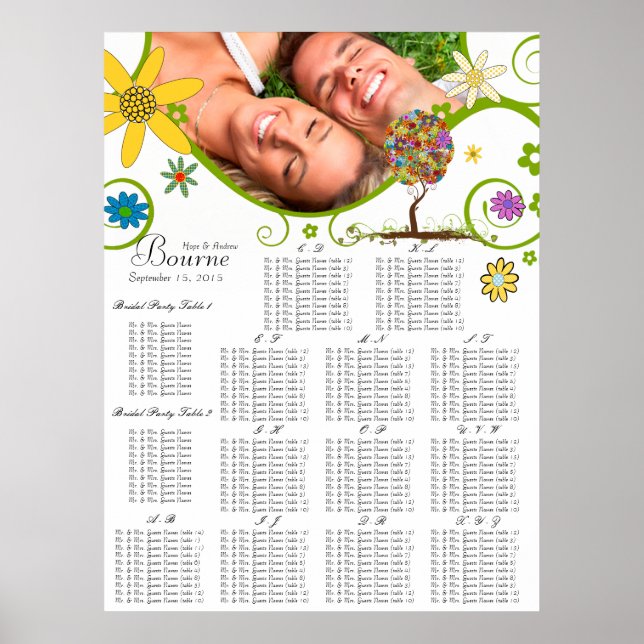 Blommigten Fairy Tale Träd Poster (Framsidan)