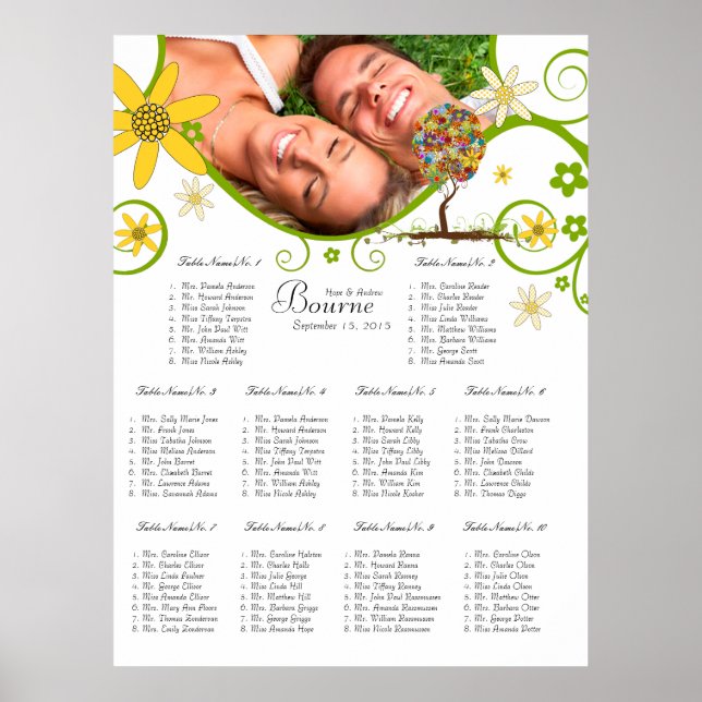 Blommigten Fairy Tale Träd Poster (Framsidan)