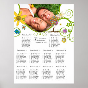 Blommigten Fairy Tale Träd Poster