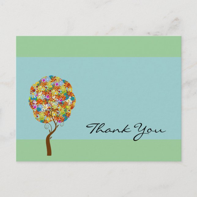 Blommigten Fairy Tale Träd Vykort (Framsida)