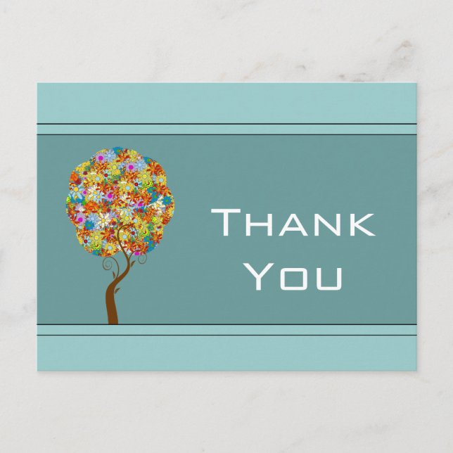 Blommigten Fairy Tale Träd Vykort (Framsida)