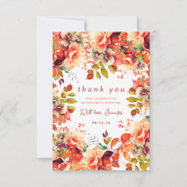 Blommigten Fall Autumn Watercolor Birthday Tack Kort