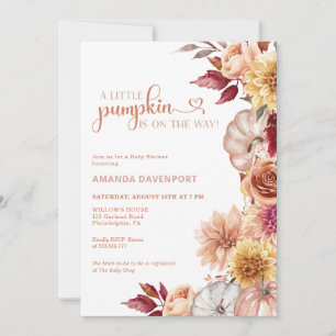 Blommigten Fall Baby Shower Inbjudningar