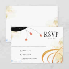 Blommigten Falling Melody Poetic Watercolor OSA Kort