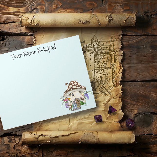 Blommigten Fantasy Mouse Mushroom House Anteckningsblock (Skapare uppladdad)