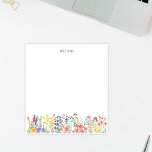 Blommigten Färg på vattenfärg Wildblomma Anpassa Anteckningsblock<br><div class="desc">En underbar,  färglös vattenfärg gräns på vilda blommor från vår ligger grund i anteckningsblocket och överst kan den moderna typografin anpassas efter ditt namn eller den text du väljer.</div>
