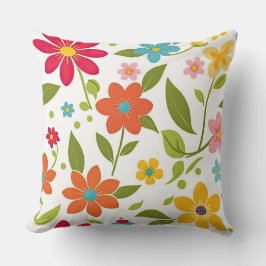 Blommigten Färgfull Vår Kudde