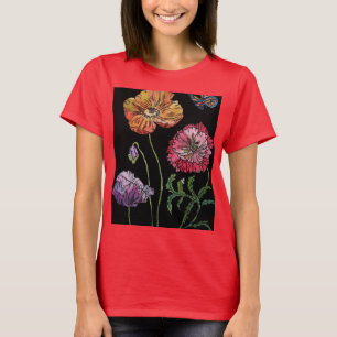 Blommigten Färgton med vattenfärgsmålning T Shirt