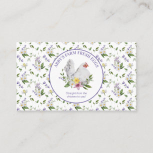 Blommigten Farm Fresh Eggs Chicken Lavender Visitkort
