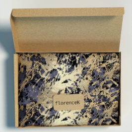 Blommigten Faux Guld Grungy Marble Strokes Presentpapper