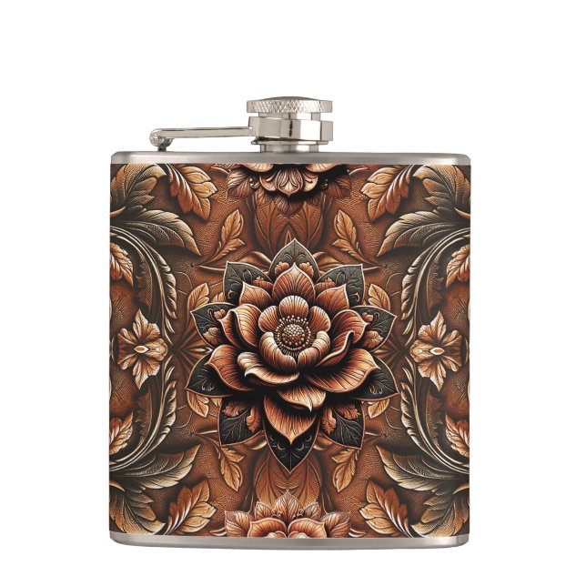 Blommigten Faux läder, Vintage Fickplunta (Framsidan)