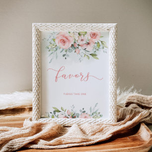 Blommigten Favoriter för rosa för vattenfärg Post Poster