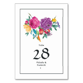 Blommigten Fiesta Bröllop Bordsnummer