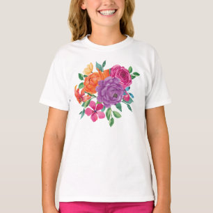 Blommigten Fiesta med vattenfärg T Shirt