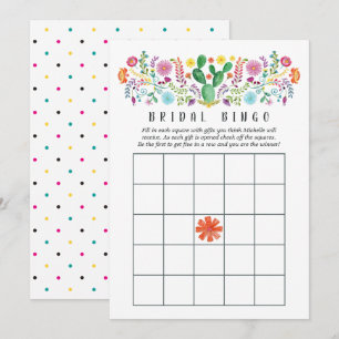 Blommigten Fiesta Möhippa Bingo i färglöst vattenf Inbjudningar