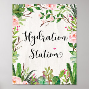 Blommigten Fiesta Shower för Hydration Station Dri Poster