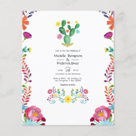 Blommigten Fiesta Wedding bjudes in till färglöst  Flygblad