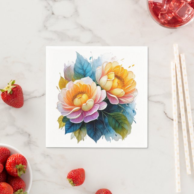 Blommigten finare Watercolor Pappersservett (Insitu)