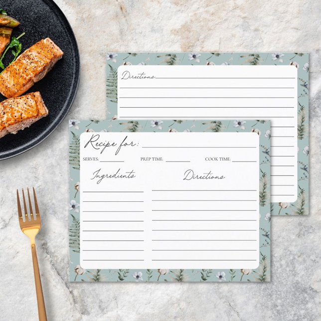 Blommigten Flower Löv Botanical Mönster Recipe Car (In situ)