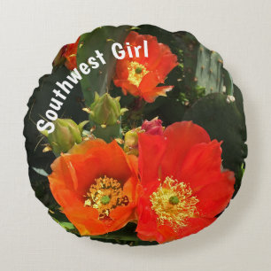 Blommigten Flower Photo Desert i Southwest Girl Ca Rund Kudde