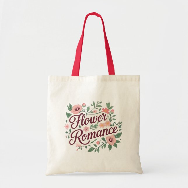 Blommigten Flower Romantik Tote Bag Tygkasse (Framsidan)