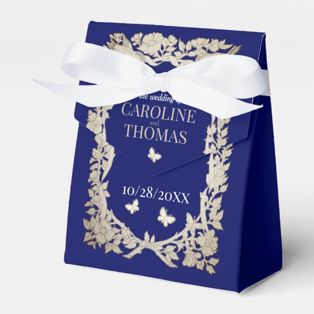Blommigten Foliage Ornate Bröllop Presentaskar (Framsidan Sidan)