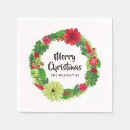 Blommigten FolkArt Watercolor jul Pappersservett